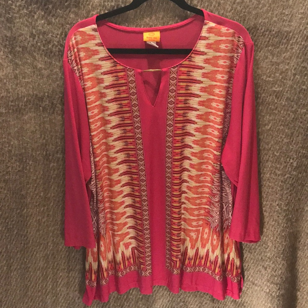 3XL Bright Light pink Polyester Blouse